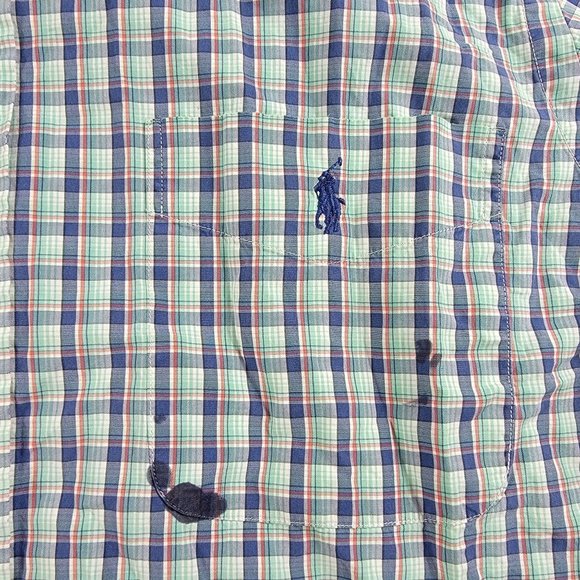 Ralph Lauren Mens XL Multicolor Plaid Button Shirt Casual Formal Short Sleeve - Picture 4 of 10